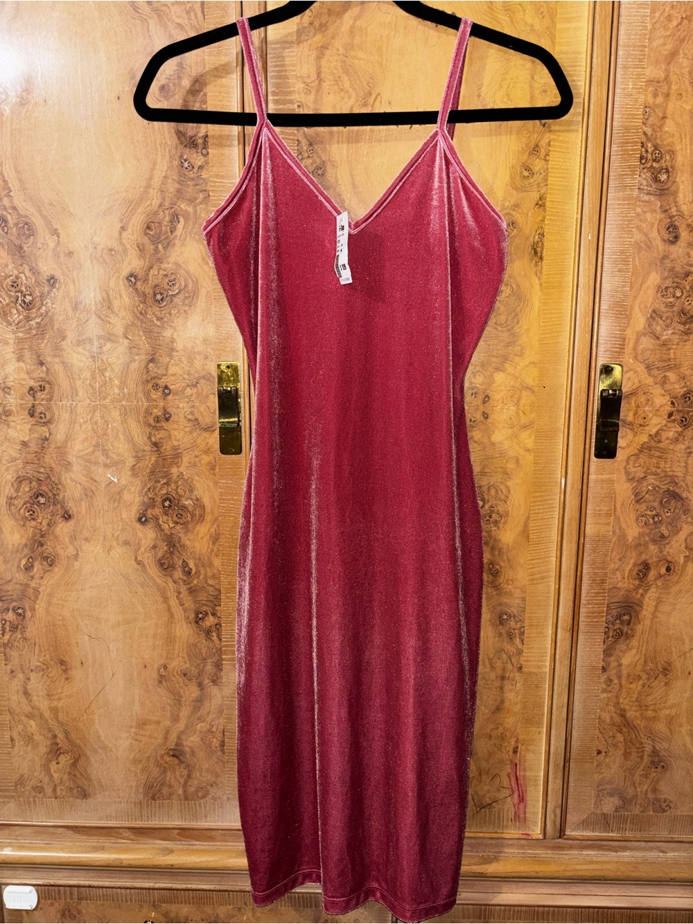 Aria rose pink Velvet Slip Dress with Spaghetti Straps size Medium